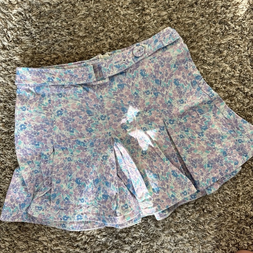 For Love And Lemons Pastel Floral Mini Skirt in Lavender, Mint, Pink